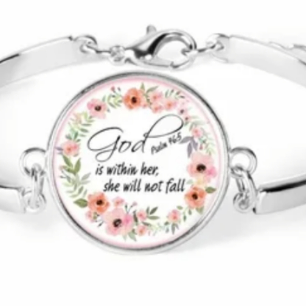 Inspirational Quote Bracelet Women She Won't Fall